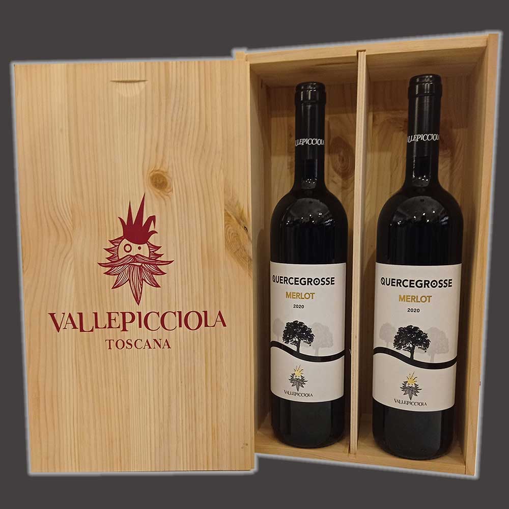 Quecegrosse Merlot – Vallepicciola Toscana (Cassetta in Legno 2 Btg.)